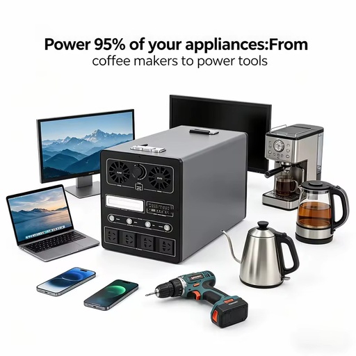 New 1500Wh Portable Power Station 1500W Solar Generator LiFePO4 Battery 3500+ Cycles PD 100W Fast Charge for Camping RV Backup