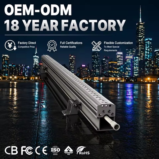Architectural LED Wall Washer Lights IP66 Waterproof RGB High Brightness Aluminum Construction for Building Lighting