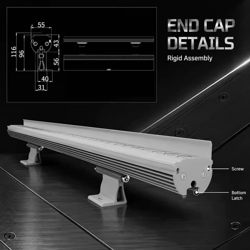 IP65 Weather-resistant High Brightness LED Wall-mounted 18W Aluminum Building Pixel Bar Wall Washers 5-Year Warranty 1800K-6500K