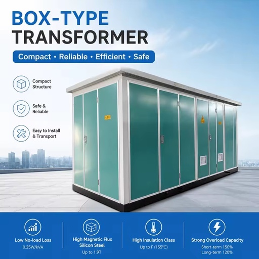 Three Phase Box-type Transformer Weatherproof Outdoor Toroidal Coil Substation for Construction Site