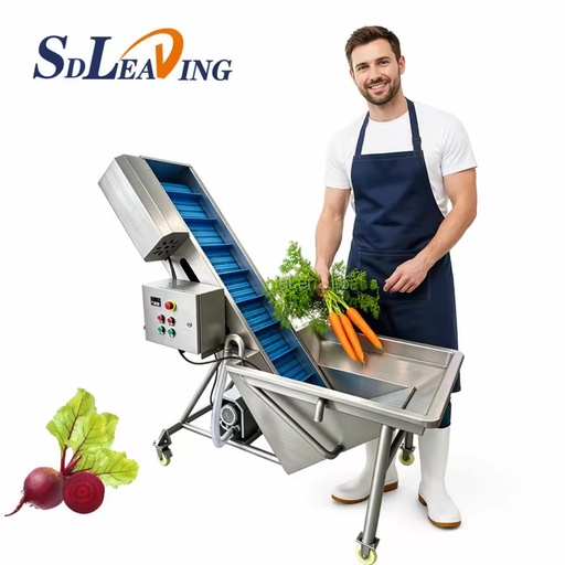 Professional Bubble Type Vegetable and Fruit Washing Machine Pre Washing Conveyor Elevator High Capacity Food Cleaning Line
