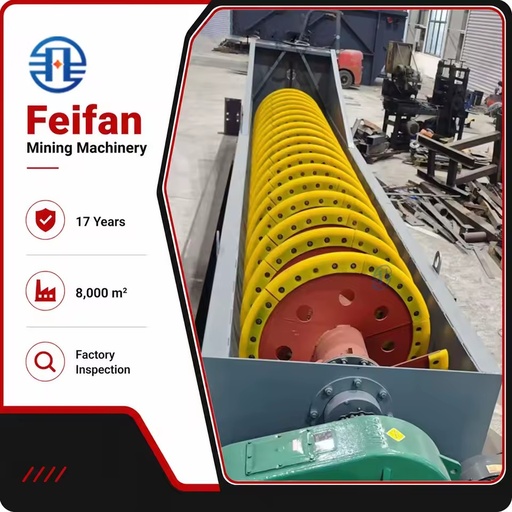 OEM Fully Automatic Single Spiral Sand Washing Machine with Gear and Pump PLC Control High Capacity 50-300t/h