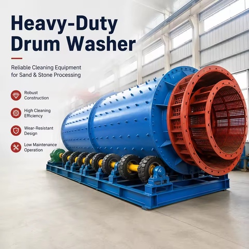 Automatic Rotary Drum Gravel Washer Machine for Stone Cleaning Aggregate Washing and Mining Applications