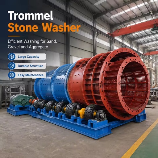 Heavy Duty Rotary Drum Stone Washer Machine for Gravel Rock Aggregate Ore Washing and Cleaning Equipment