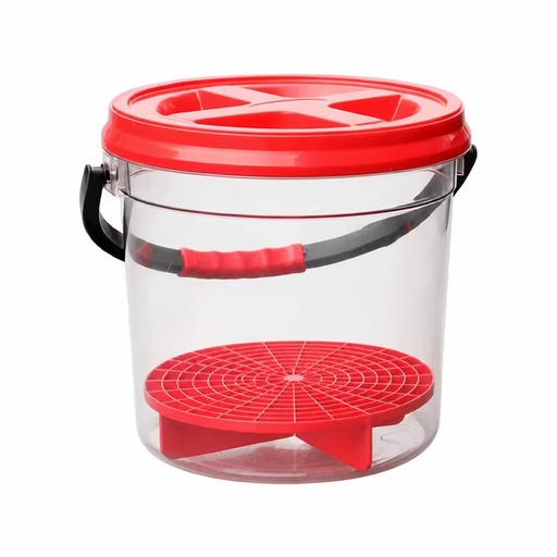 Custom Logo Transparent Clear Bucket Auto Detailing Car Wash Bucket With Sealed Lid and Grit Guard