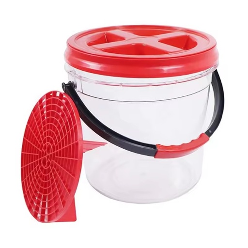 Custom Logo 18L Heavy Duty Handle Ultra Clear Detailing Bucket with Lid Transparent Car Wash Bucket