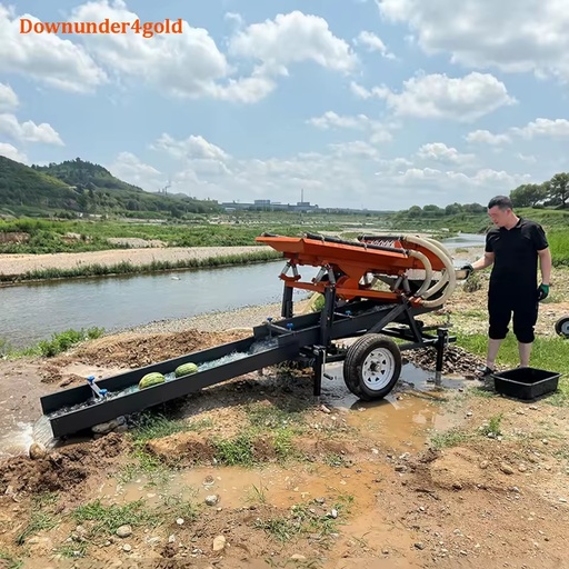 High Feeding Capacity Gold Sluice Box 5 Tons/Hour Vibrating Deck Gold Washing Plant with Material Washing for Small-scale Mining