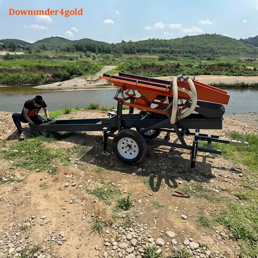 High Productivity Portable Gold Shaker Deck Screen Mini Sluice Box Gold Washing Plant with Movable for Alluvial Gold Panning