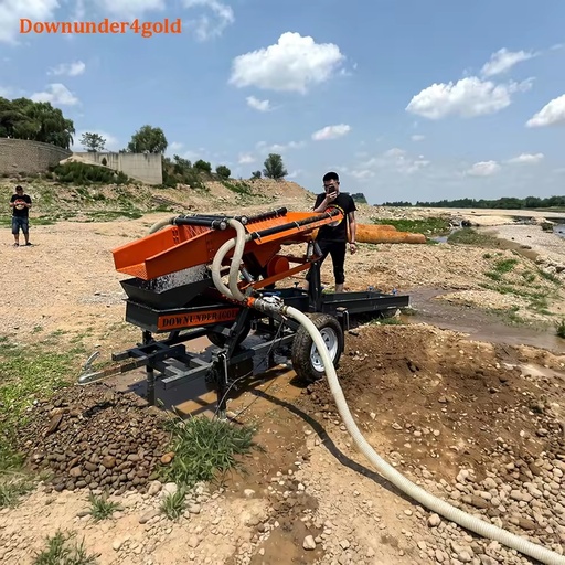 Higher Output Portable Gold Shaker Deck 5 Tons/Hour Alluvial Gold Washing Plant Sluice Box with Anti-abrasion for Placer Gold