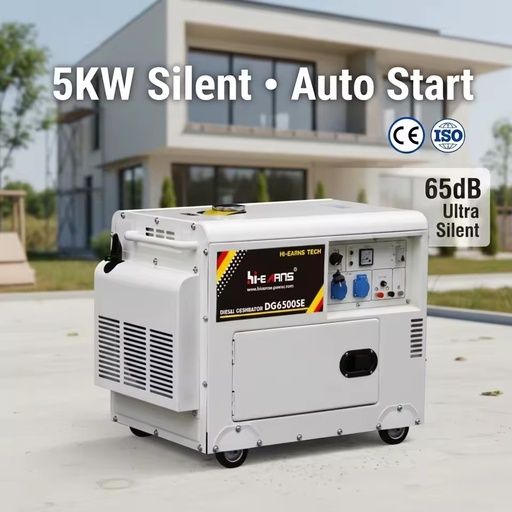 5KW 6KVA Silent Diesel Generator ATS Auto Start CE 65dB Home Standby 50Hz 60Hz 110V 220V 380V