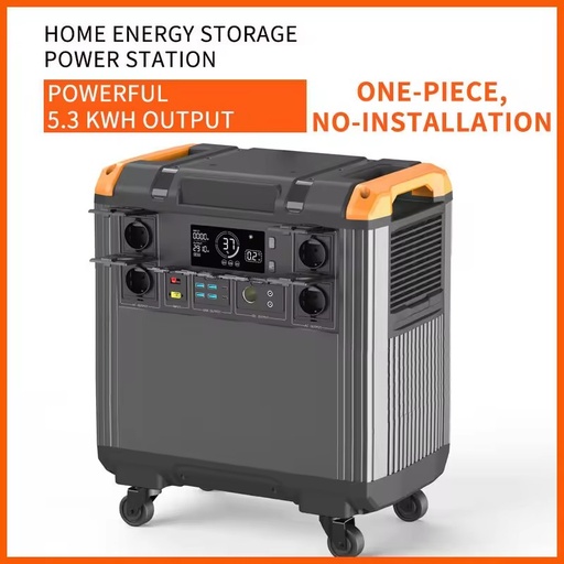 Portable External Power Station Solar Generator 3000W AC All in One 5.3KWH 32140 LiFePO4 Battery Pack Home RV Energy Storage