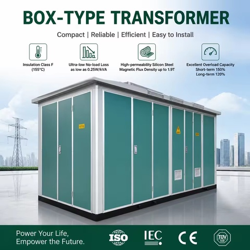 Three Phase Box-type Transformer Prefabricated Substation with Toroidal Coil for Outdoor Power Distribution (Resin & Metal)