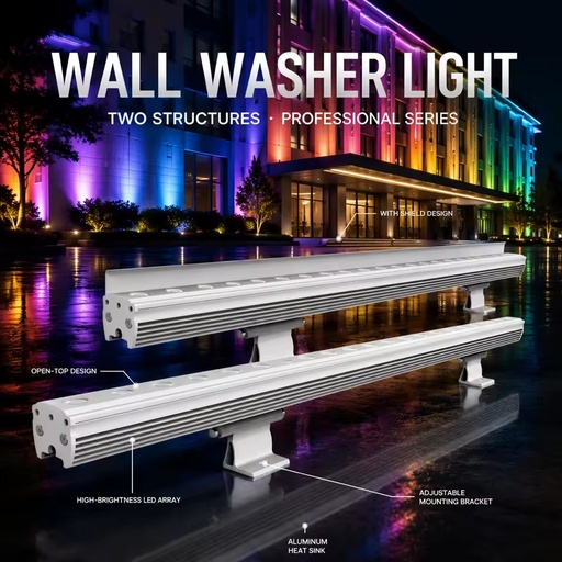 DMX RGBW Cheap Led Linear Wall Washer Outdoor Exterior Lighting System Aluminum IP65 Light Facade Outside Lamp Wash Lighting