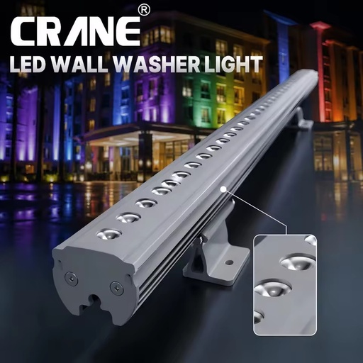 LED Wall Washer Bar Outdoor IP65 RGBW DMX512 36W Linear Light Bar for Building Facade Architectural Lighting