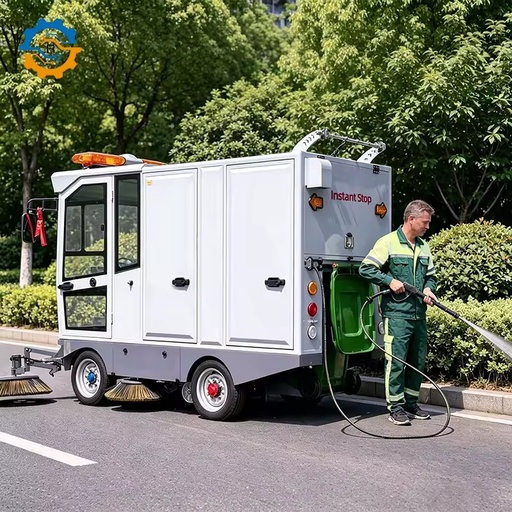 SDROD Ride-on Electric Commercial Floor Scrubber Self-Propelled Street & Lane Cleaning Vehicle Brand-new 42 Gal Hopper Capacity