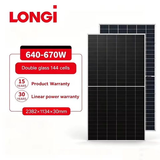 Longi Hi-MO X10 Guardian 640W-670W Solar Panels Kit N-Type BC Technology Double Glass PV Modules Competitive Price