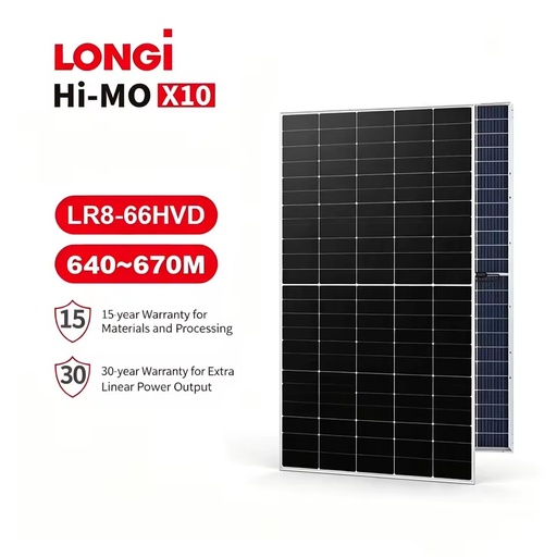 LONGi Hi-MO 10 640W 650W 660W 670W Bifacial Solar Panel N-Type BC