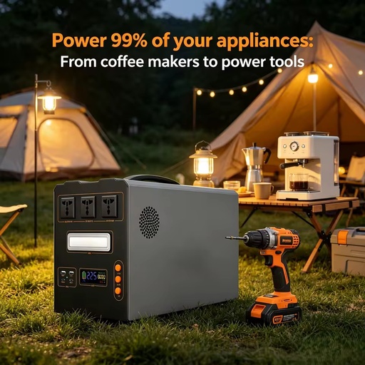 2000Wh Portable Power Station 2000W Solar Generator LiFePO4 3500 Cyclesfor Camping RV Emergency Home Backup Power
