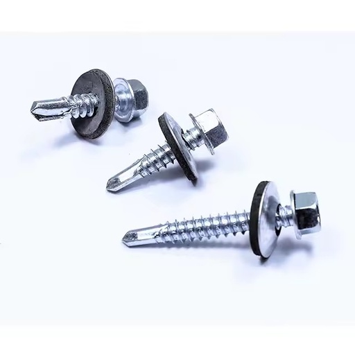 Carbon Steel Self-drilling Screw Metal Hex Head Screw Drill Point / Drill Tip Steel EPDM Cladding Roofing Screw