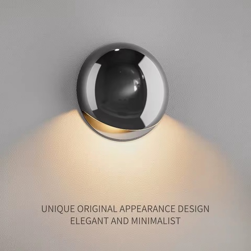 Aisilan Luxury Art Outdoor Waterproof Yard Street Balcony Ball Circle Chrome Led Living Room Decoration Washer Wall Light Lamp