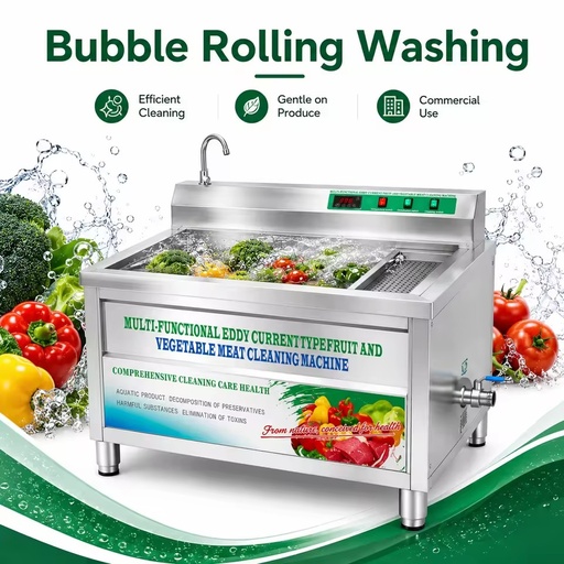 High Capacity Air Bubble Vegetable Washing Machine Industrial Fruit Washer for Foodservice Kitchen Line Supplier