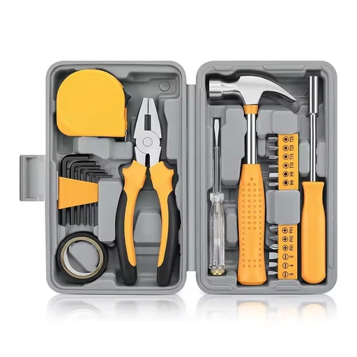 24-Piece Household Hardware Combination Tool Set Manual Toolbox Hard Case Carbon Steel Hand-Powered for Home Use Cross-Border