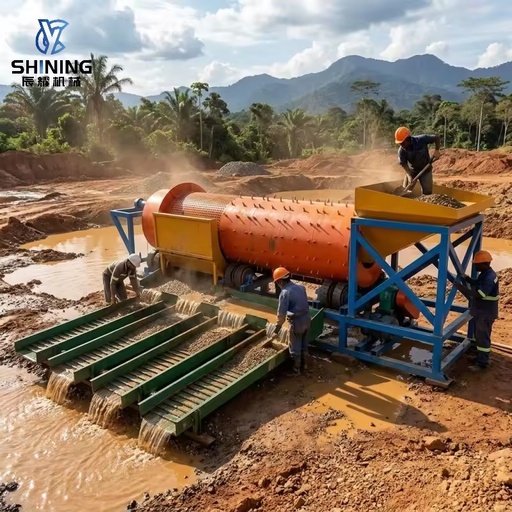 Practical Trommel Scrubber for a diamond 120 150tph Mining Washer for South America Alluvial Deposit Daily Production