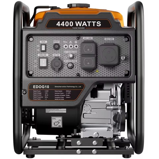 4400W Peak Open Frame Inverter Generator Portable Power Equipment for Construction and Jobsite Use