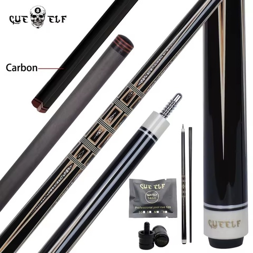For CUEELF High-Grade 12.5mm Carbon Fiber Pool Cue with Maple Wood and Stainless Steel Joint for Billiard Players