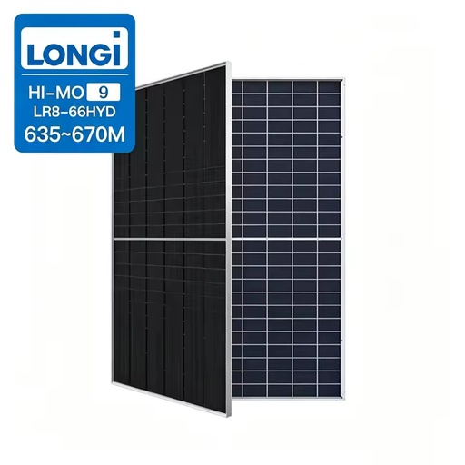 High Efficiency Longi Hi-MO 9 LR8-66HYD 635~670M N-Type Topcon 635w 640w 645w 650w 655w 660w 665w 670w Monocrystalline