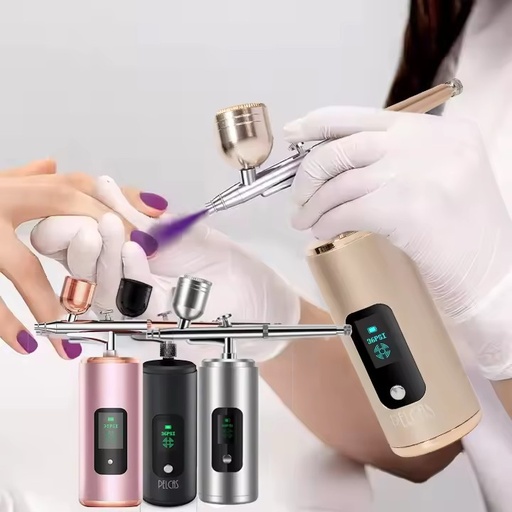 Professional Paint Airbrush Kit Cordless Rechargeable Air Compressor Gun Spray for Nail Art Salon Makeup Barber Cake Decoration