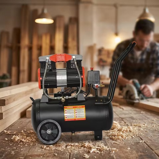 New Style 1450w Portable Silent Piston Oil-Free Air-Cooled 30L Tank 55L/min Air Compressor for Nail Gun