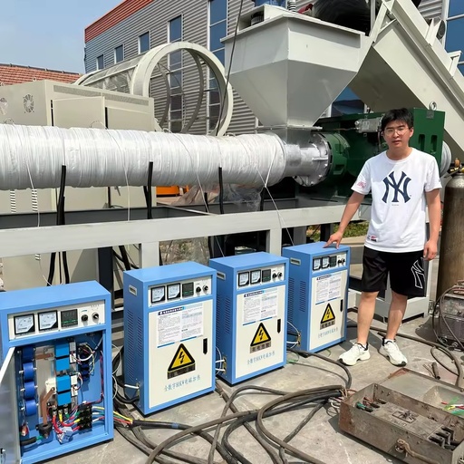 Energy Saving Automatic Electromagnetic Induction Heater Plastic Recycling Granulator CE Certified Fast Heating Durable