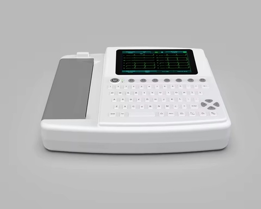 Clinical 12-Lead ECG Machine 7" Touch Full Keyboard | Electricity-Powered | 210mm Wide Paper | 1000 Case Storage | Professional