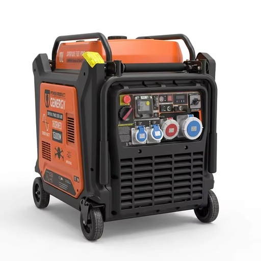 Genergy 10kW Portable Inverter Gasoline Generator With Wheels 10L Fuel Tank 230V Silent Power Unit for Home Industrial Use