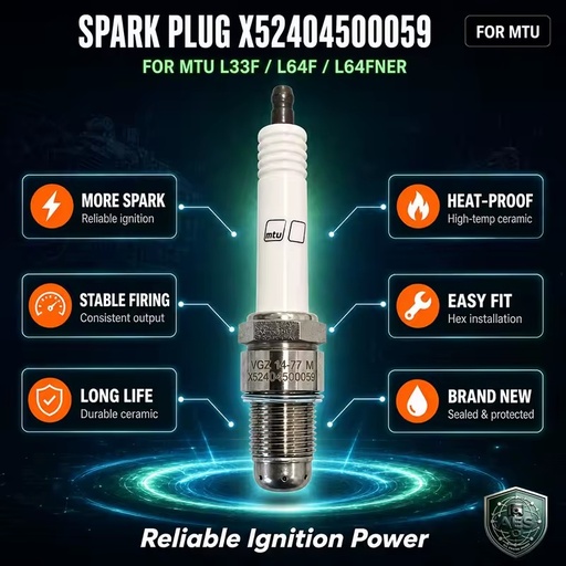 MTU Gas Engine Spark Plug X52404500059 Original Iridium Prechamber Plug for S4000 L64F L64FNER Biogas Natural Gas Genset