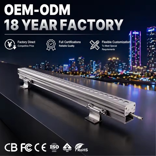 Building Exterior Facade Decorative Lighting Outdoor Landscape Ip66 Waterproof Aluminum 24V Rgb Pixel Strip Led Wall Wash Light