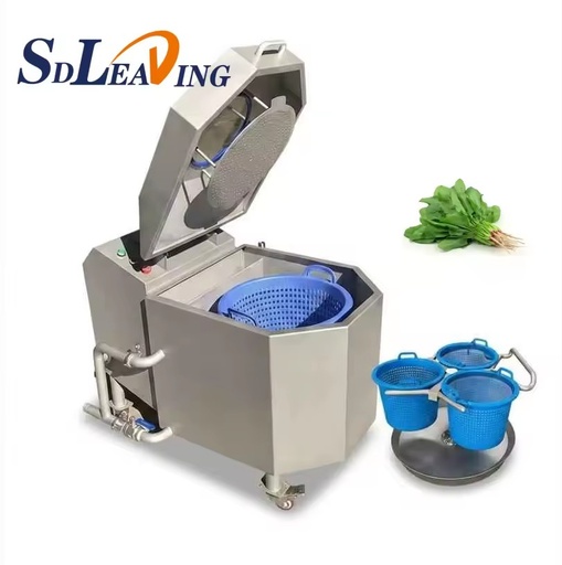 High Efficiency Commercial Small Vegetables Washing Machine Automatic Fruit Vegetable Washer for Leafy Green Cleaning Equipment