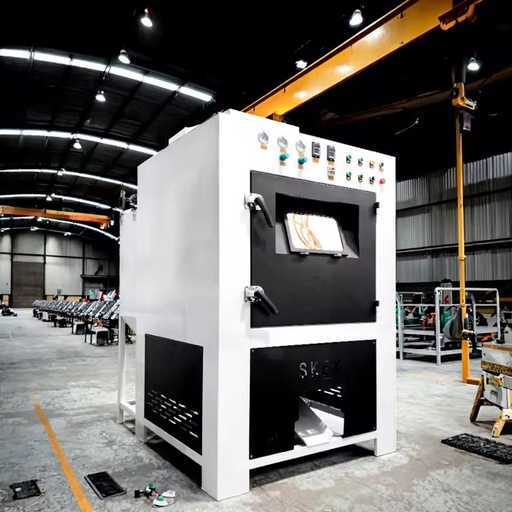 Double Gun PLC Automatic Sableuse Machine Dust Collector Rolling Basket Design High Variable Frequency Motors Sandblasting