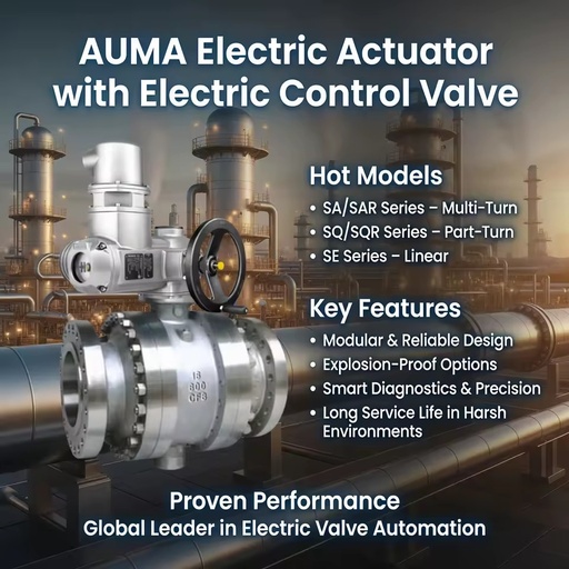 New Original AUMA Electric Actuator SA SQ Multi Turn Part Turn Valve Actuator Oil Gas Treatment Power Plant Electric Actuator