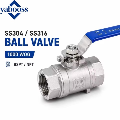 Female Thread Stainless Steel Ball Valve 304 316 NPT BSP BSPT 2PC 1000WOG Threaded Manual OEM Valve Manufacturer