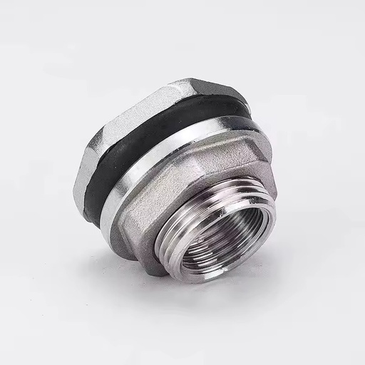 304 316 Bulkhead Tank Fitting Male To Female Thread Water Tank Connector With Rubber Seal Gasket For Sanitary Pipeline