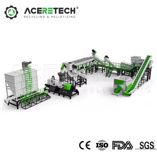 AWS-HDPE/PP Automatic Plastic Recycling Washing Line with Bale Opener Dewatering Machine & Label Remover 150-1200kg/h Capacity