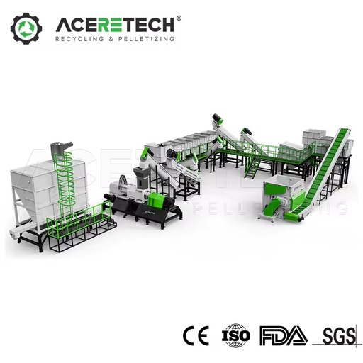 Automatic Waste Plastic LDPE/LLDPE Film Recycling Drying Washing Line with Dewatering Machine and Bearing AWS-PE 5000kg/h