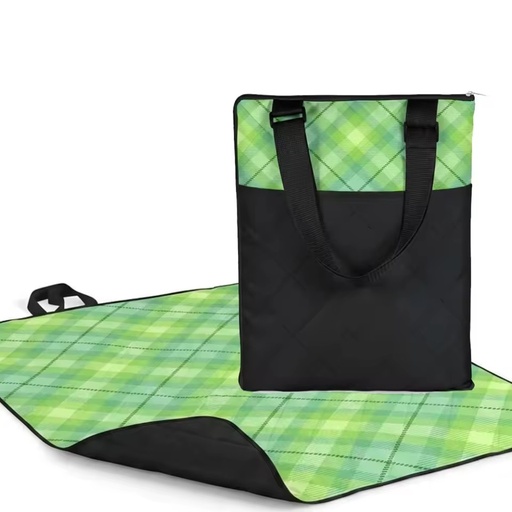 Picnic Blanket Tote Bag 2-in-1 Waterproof Foldable Outdoor Blanket with Zipper Carry Bag Adjustable Strap Pocket Camping