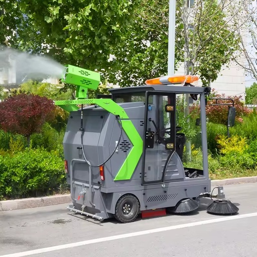 New OEM Electric Ride-On High Efficiency Battery-Powered Road Sweeper Water Spray System Dust Control Burnishing Asphalt