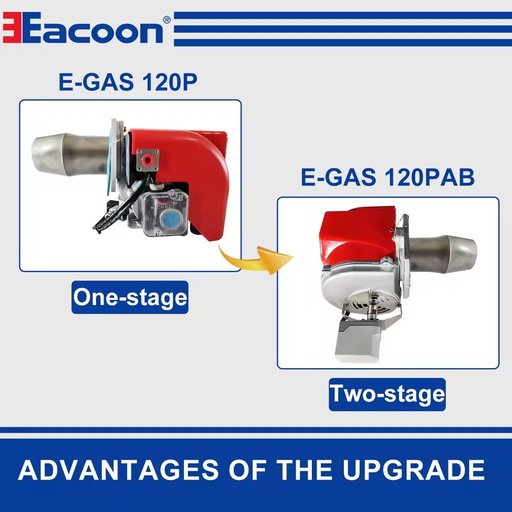 Eacoon Industrial Fuel Gas Burner for Boiler Parts 0.13KW Motor 4.83-12.07 Nm3h Gas Flow 1 Year Warranty-Factory Price