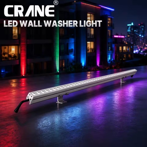 Outdoor IP65 Rated Aluminum Building Facade DMX512 RGBW LED Wall Washer Lighting with 5-Year Warranty and High Brightness