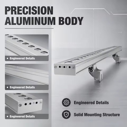 IP65 Waterproof 24W Aluminum Outdoor Linear LED Wall Washer Light for Commercial Building Facade Landscape Long Strip Tube
