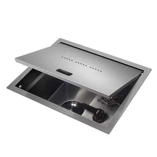 Luxury New Fashion Hidden Cup Washer Eco-Friendly 304 Stainless Steel Space-Saving Kitchen Sink Deep Under Mount